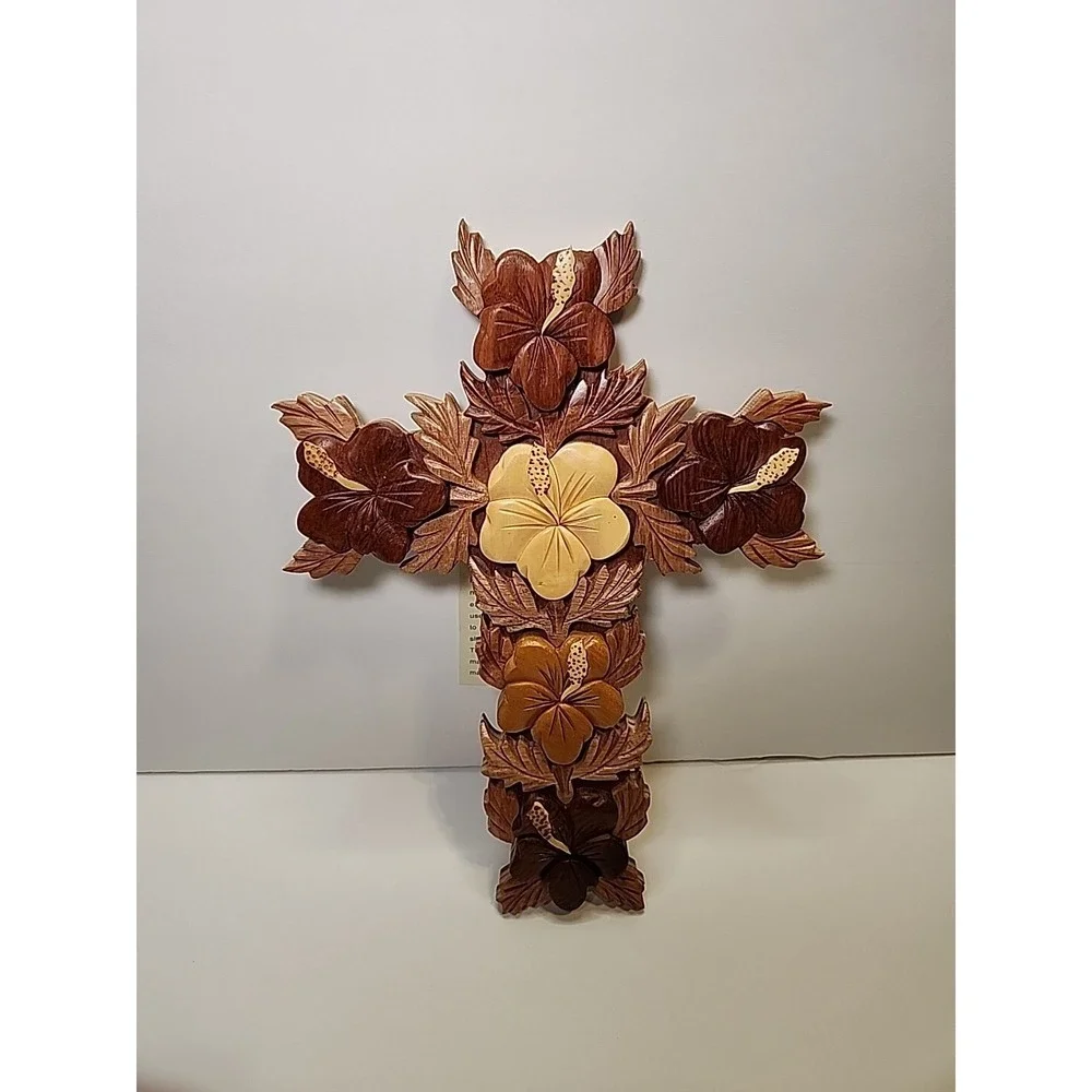Island Treasures WOOD HAWAIIAN STYLE PLUMERIA FLOWERS   COLLECTIONS